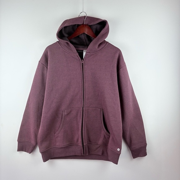 Danskin Women's Ultra Cozy Fleece Full Zip Hooded Jacket Plum Purple Size Large - Picture 1 of 4